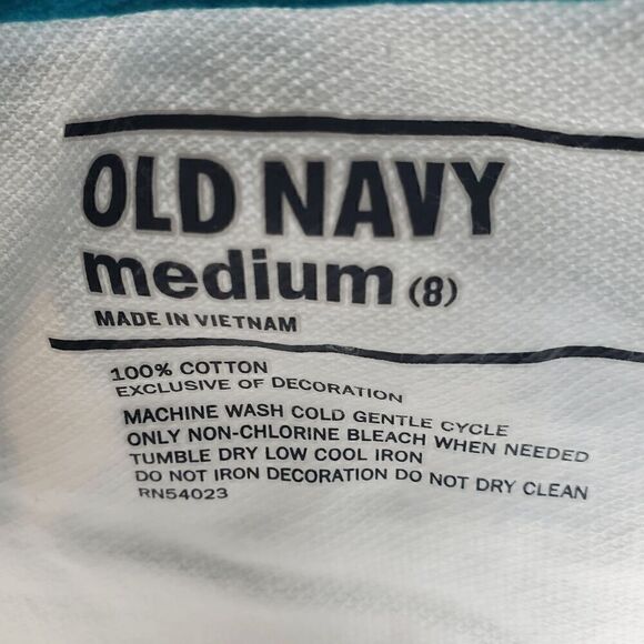 Old Navy Polo Kids 8 Medium White Short Sleeve Classic Shirt - Picture 2 of 7